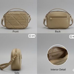 Taupe Quilted Crossbody Bag